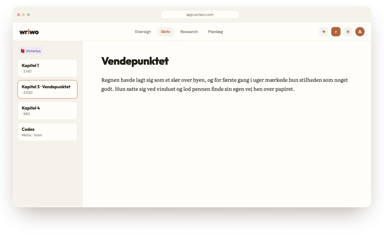 Skrivefladen