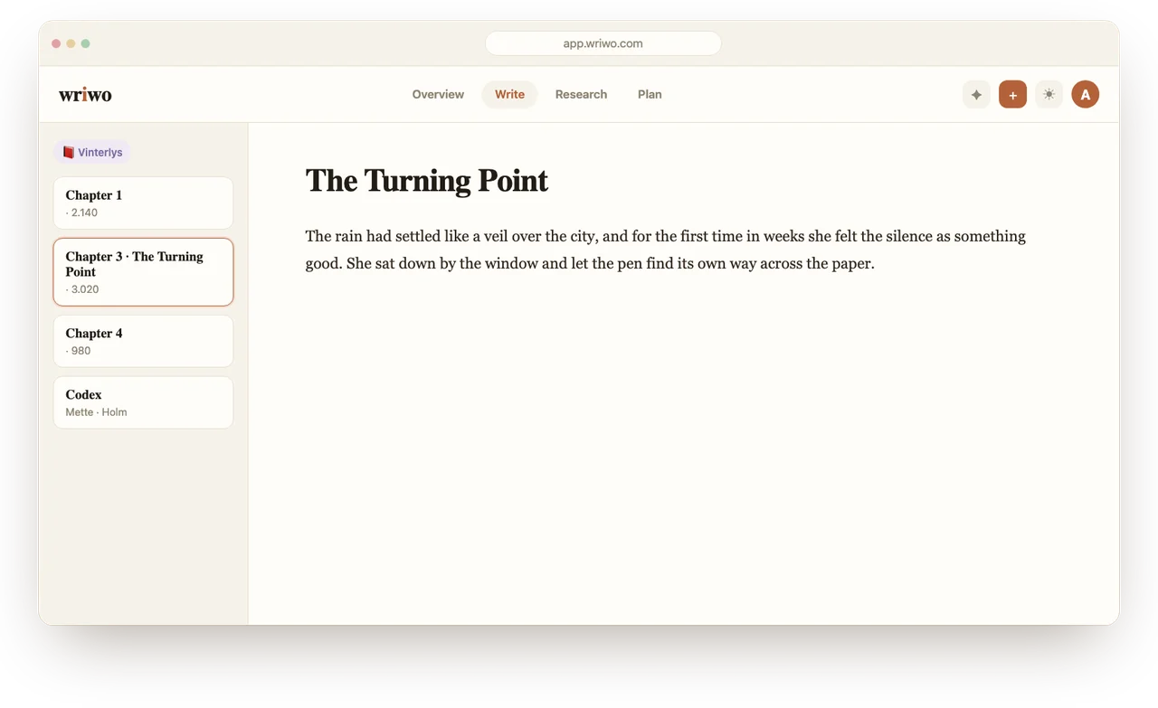 The writing surface